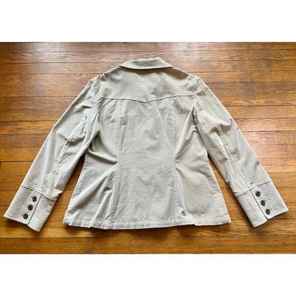 TALBOTS Stretch Cream Cotton Velvet Peacoat sz 18 - Picture 8 of 12